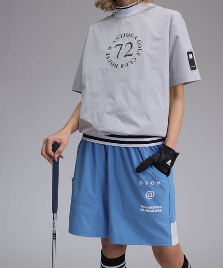 【ANTIQUAGOLF×STCH】UNISEX(ユニセックス)logo halfpants-blue