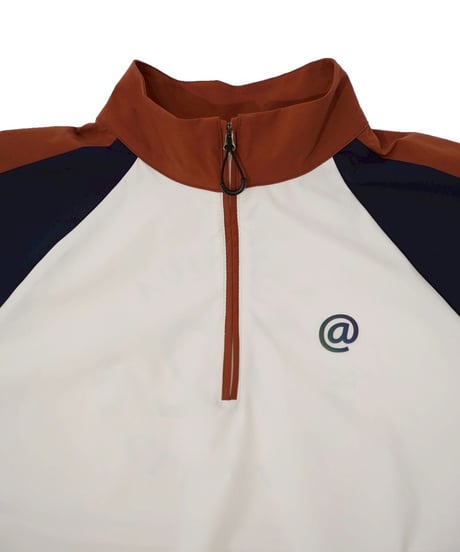 【 ANTIQUAGOLF×STCH 】halfzip contrast pullover-offwhite×navy