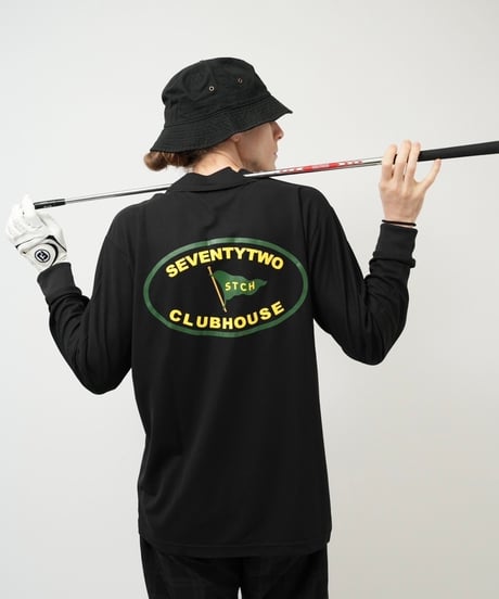 STCH ORIGINAL【Flag logo polo L/S-black】