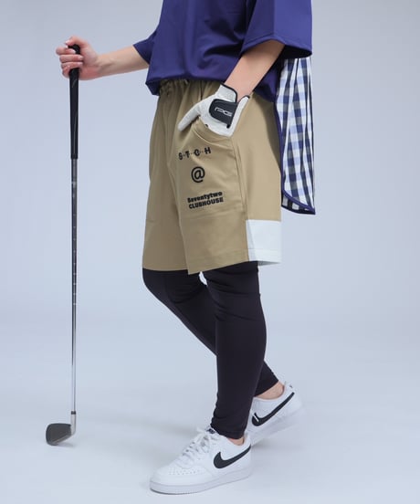 【ANTIQUAGOLF×STCH】UNISEX(ユニセックス)logo halfpants-beige