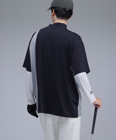 【 ANTIQUAGOLF×STCH 】Asymmetry Logo Tops-black