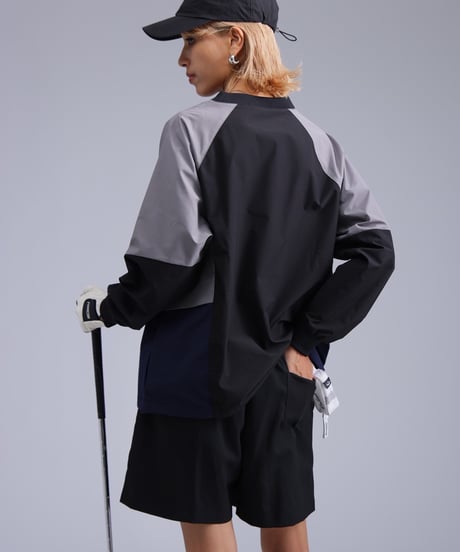 【ANTIQUAGOLF×STCH】Color Block Pullover-black