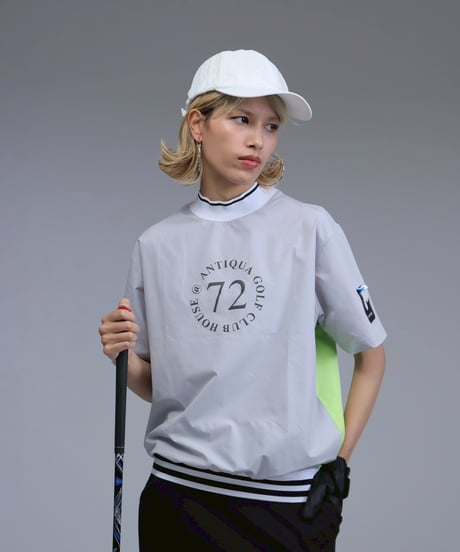 【 ANTIQUAGOLF×STCH 】backcolor mockneck tops-lightgray