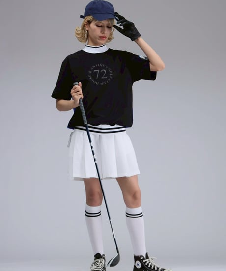 【 ANTIQUAGOLF×STCH 】backcolor mockneck tops-black