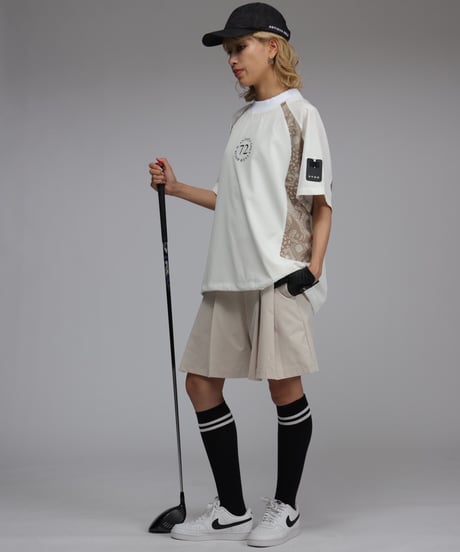 【ANTIQUAGOLF×STCH】LADIES（レディース）A-line half pants beige