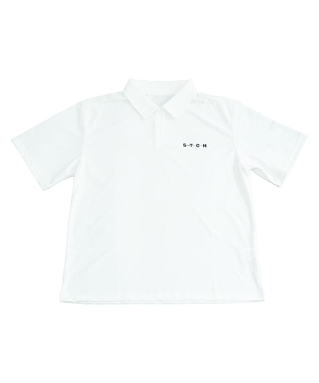 【ANTIQUAGOLF×STCH】UNISEX（ユニセックス）logo polo shirt-white