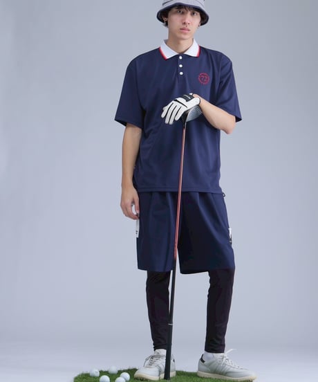 【 ANTIQUAGOLF×STCH 】contrast half pants-offwhite×navy