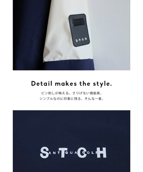 【ANTIQUAGOLF×STCH】Color Block Pullover-black