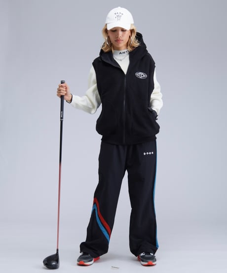 【ANTIQUAGOLF×STCH】UNISEX（ユニセックス） Asymmetric Line Pants-black