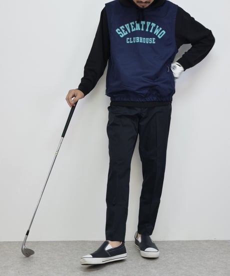 STCH 【college logo nylon vest-navy】