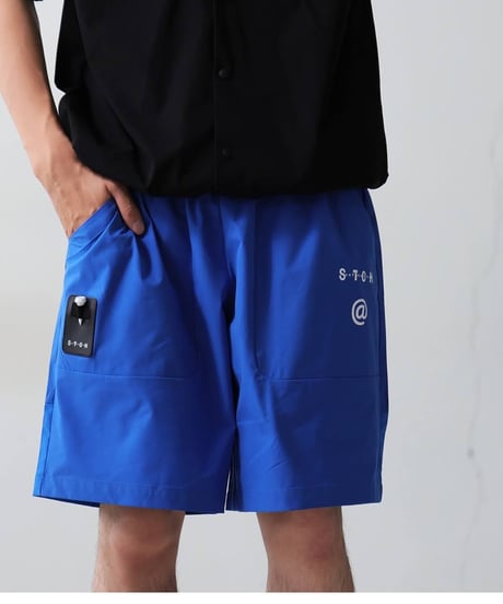 【ANTIQUAGOLF×STCH】UNISEX（ユニセックス）logo half pants-blue
