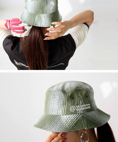 【ANTIQUAGOLF×STCH】UNISEX(ユニセックス) check bucket hat-khaki