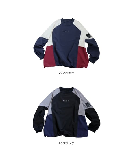 【ANTIQUAGOLF×STCH】Color Block Pullover-black