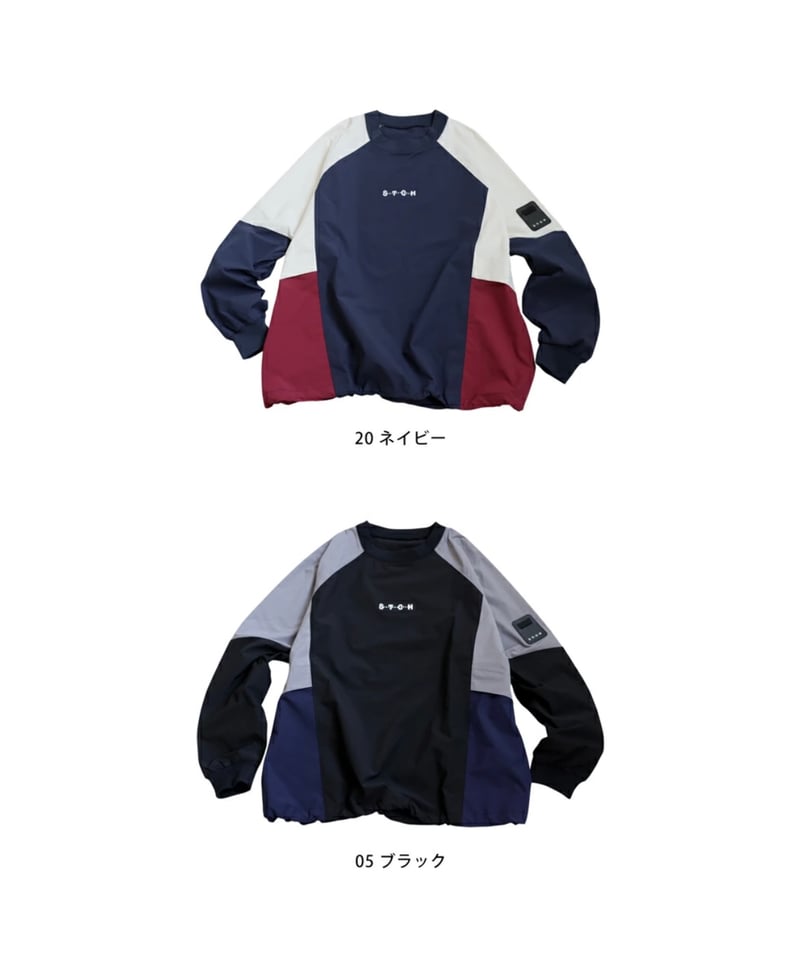 【ANTIQUAGOLF×STCH】check logo pullover ANTIQUAGOLF×STCH】Color Block Pullover-black |