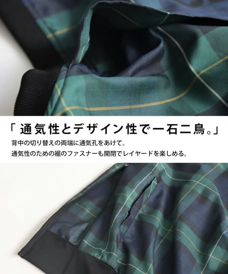【ANTIQUAGOLF×STCH】UNISEX（ユニセックス）check logo vest-green
