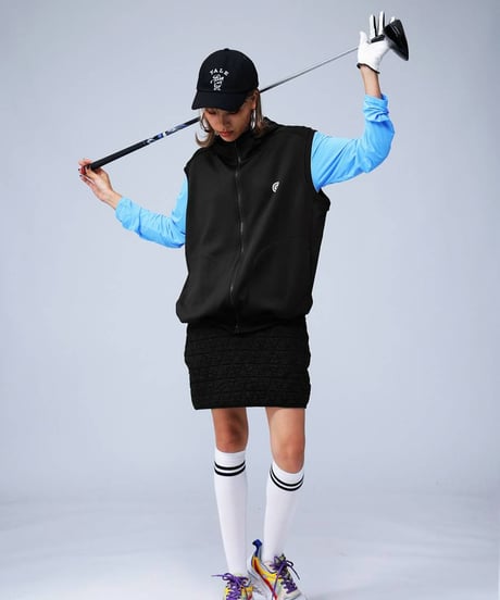 【ANTIQUAGOLF×STCH】UNISEX（ユニセックス）hoody logo vest-black