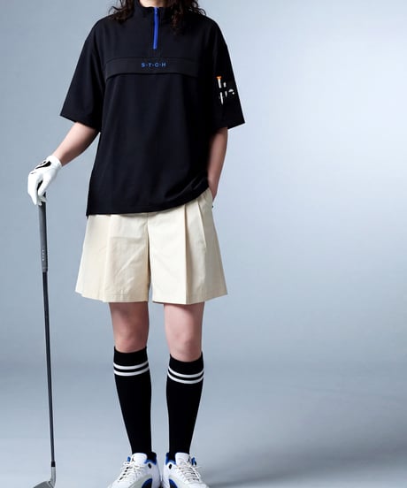 【ANTIQUA GOLF×STCH】Half-Zip pullover-black