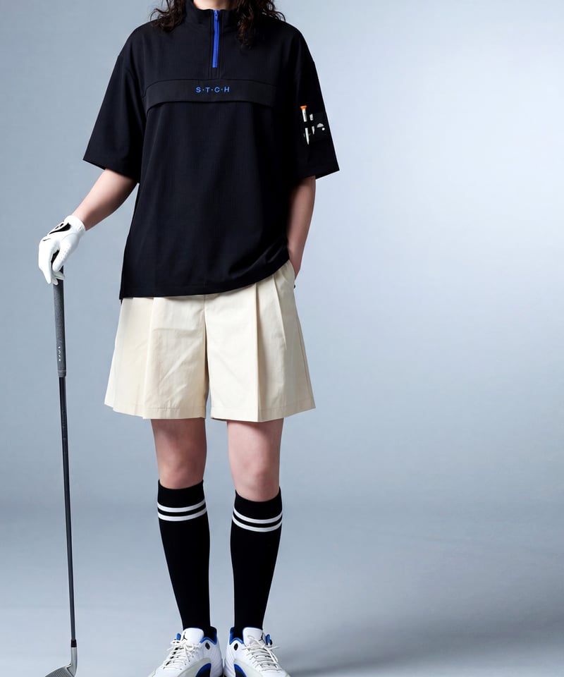 ANTIQUA GOLF×STCH】Half-Zip pullover-black | 【公