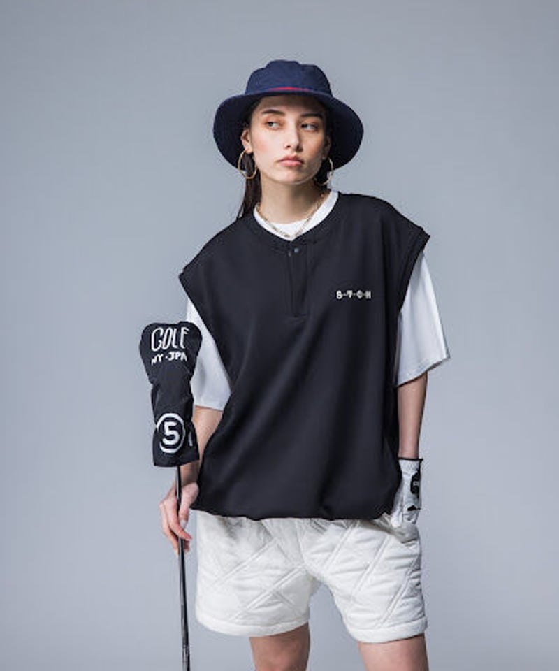 ANTIQUAGOLF×STCH】UNISEX（ユニセックス）ゴルフウェア ANTIQUAGOLF×STCH】UNISEX（ユニセックス）check logo pull