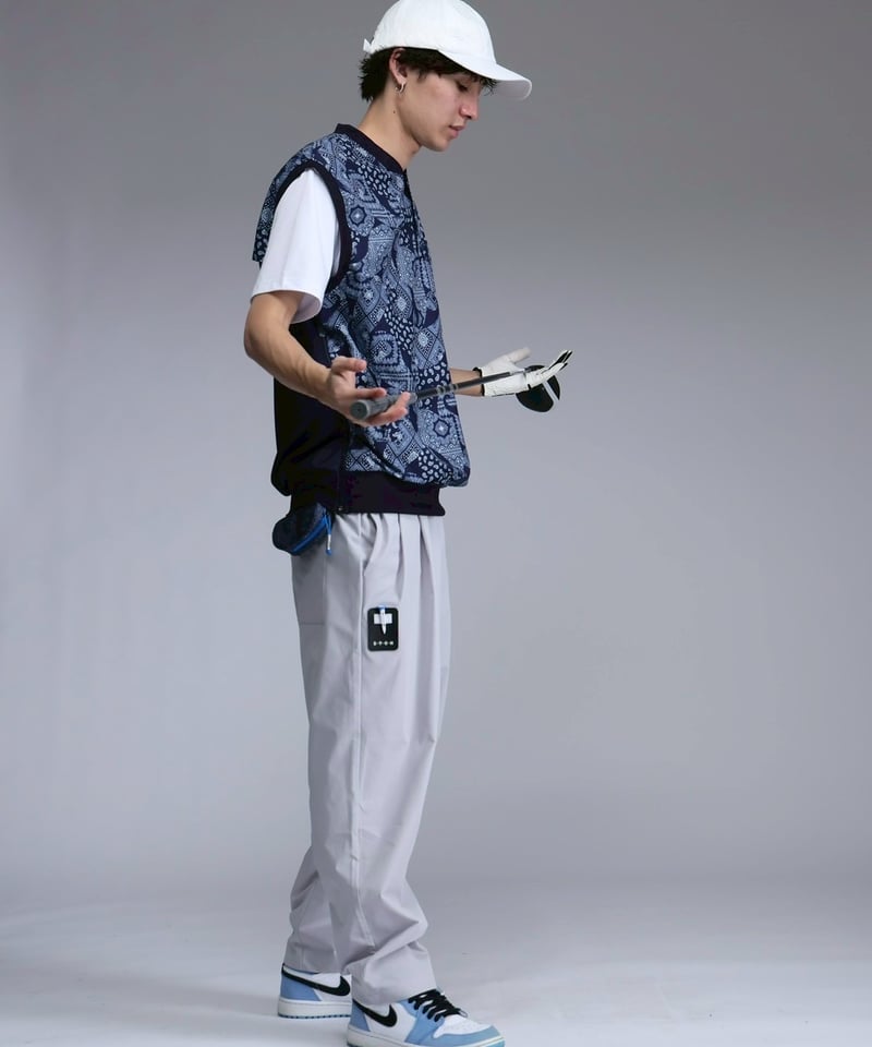ANTIQUAGOLF×STCH 】color combination pants-lig