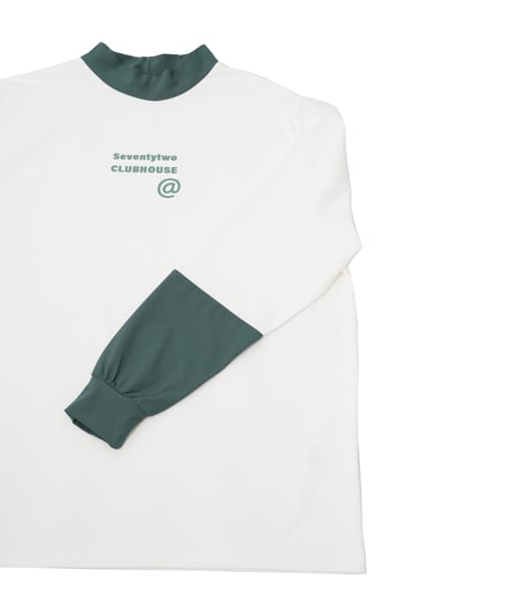 【 ANTIQUAGOLF×STCH 】rib color scheme tops-white×green