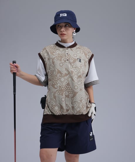 【 ANTIQUAGOLF×STCH 】paisley pattern vest-beige