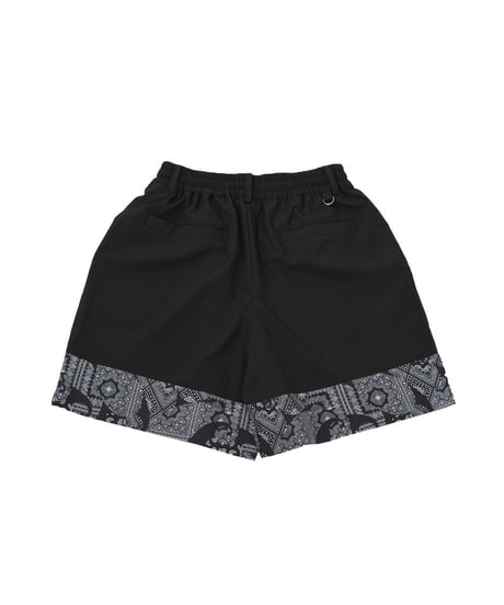 【ANTIQUAGOLF×STCH】UNISEX(ユニセックス)paisley switching halfpants-black