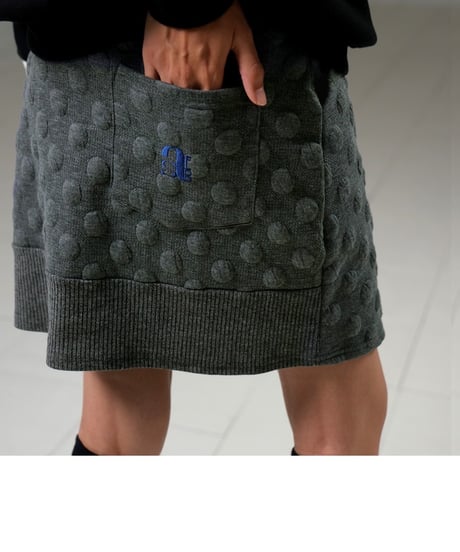 【ANTIQUAGOLF×STCH】dot mini skirt-gray