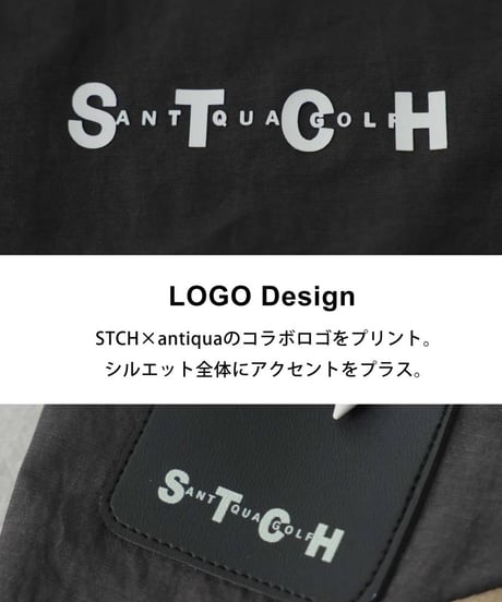 【ANTIQUAGOLF×STCH】Color Block Stand Zip Jacket-green mix