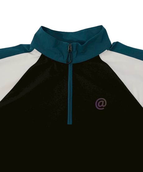【 ANTIQUAGOLF×STCH 】halfzip contrast pullover-black×offwhite