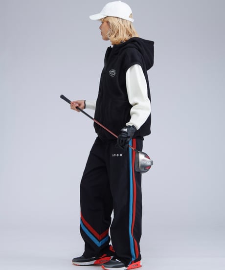 【ANTIQUAGOLF×STCH】UNISEX（ユニセックス） Asymmetric Line Pants-black