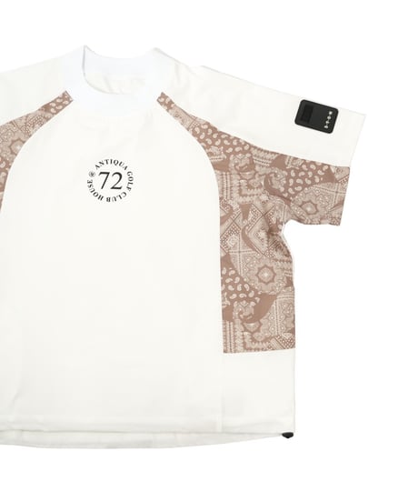 【ANTIQUAGOLF×STCH】UNISEX(ユニセックス)paisley×logo tops-white