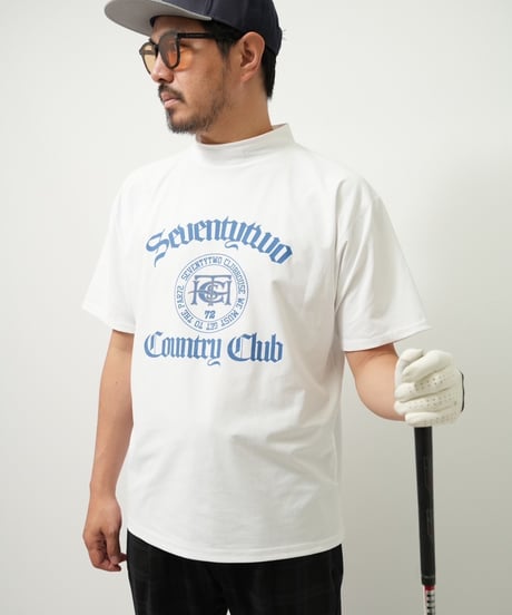 STCH ORIGINAL 【mock neck STCH COUNTRYCLUB-white×blue】