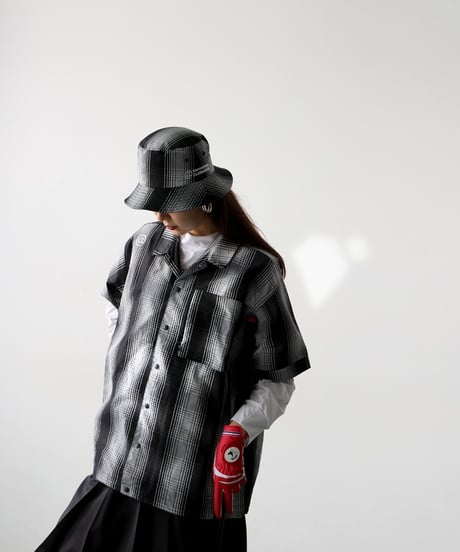 【ANTIQUAGOLF×STCH】UNISEX(ユニセックス) check bucket hat-black
