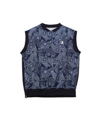【 ANTIQUAGOLF×STCH 】paisley pattern vest-NAVY