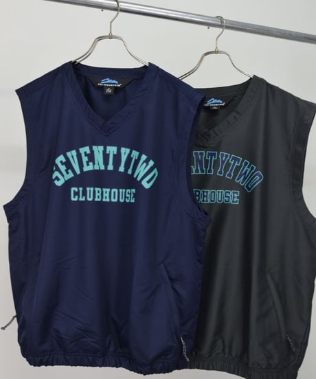 STCH 【college logo nylon vest-navy】