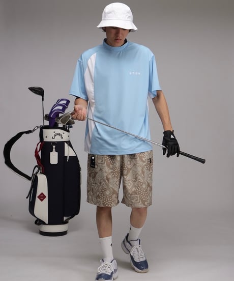 【 ANTIQUAGOLF×STCH 】Asymmetry Logo Tops-light blue