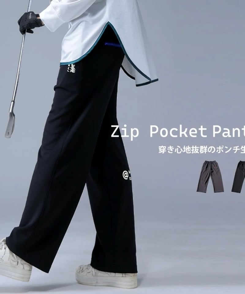 ANTIQUAGOLF×STCH】zip pocket pants-black | 【公式】
