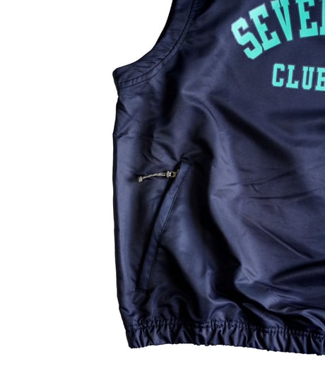 STCH 【college logo nylon vest-navy】