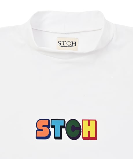 STCH ORIGINAL 【mock neck  color block STCH-white】