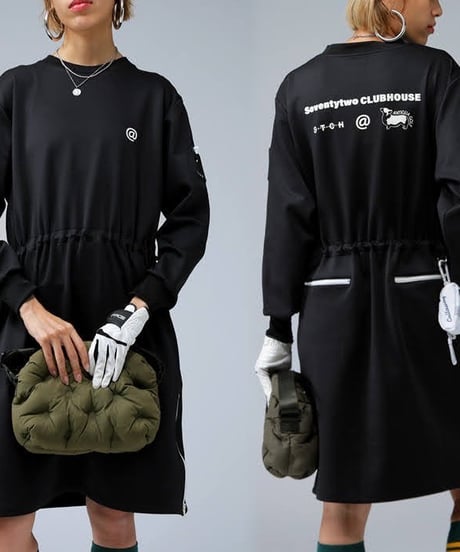 【ANTIQUAGOLF×STCH】LADIES drost onepiece-black