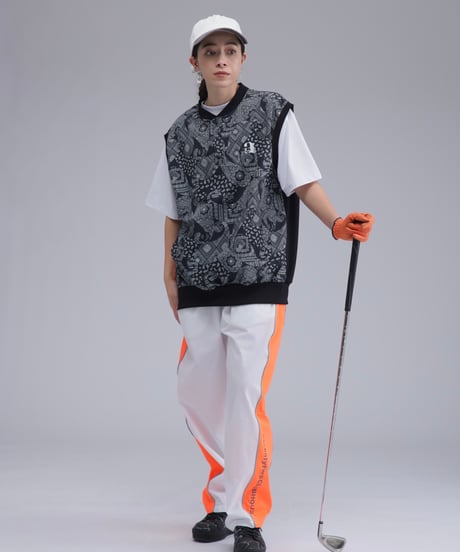 【 ANTIQUAGOLF×STCH 】paisley pattern vest-black