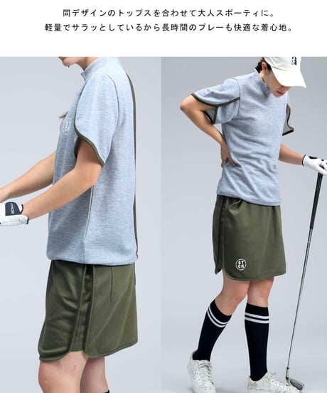 【 ANTIQUAGOLF×STCH 】coloorblock logo skirt-blue