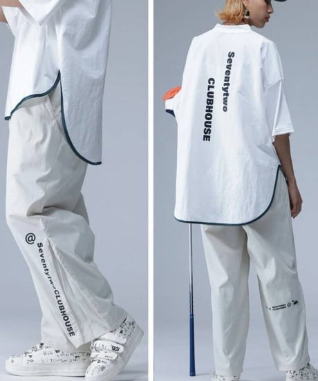【ANTIQUAGOLF×STCH】UNISEX（ユニセックス）logo pants-white