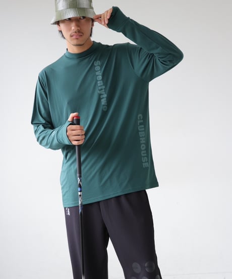 【ANTIQUAGOLF×STCH】UNISEX（ユニセックス）high twisted yarn mock neck-green