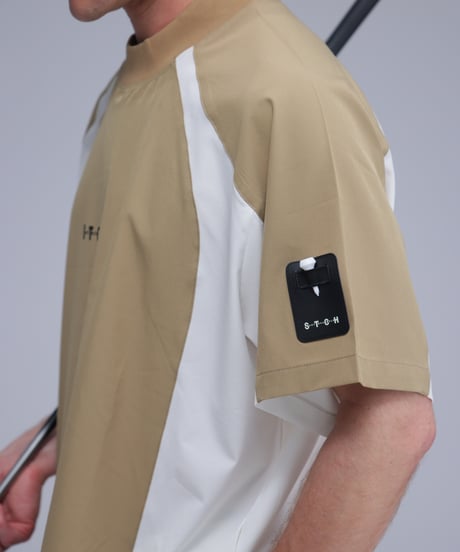 【ANTIQUAGOLF×STCH】UNISEX(ユニセックス)colored tech halfsleeve-beige