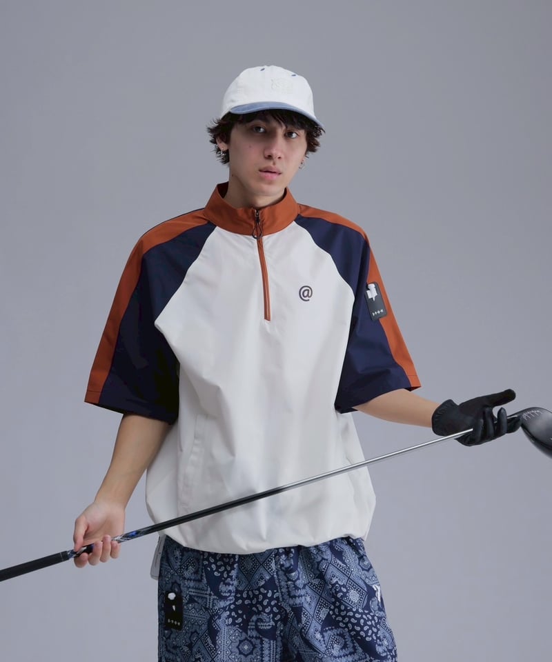 新品⭐️【STCH】ハーフジッププルオーバー ANTIQUAGOLF×STCH 】halfzip contrast pullover-o
