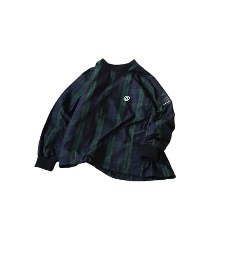 【ANTIQUAGOLF×STCH】UNISEX（ユニセックス）check logo pullover-blackwatch