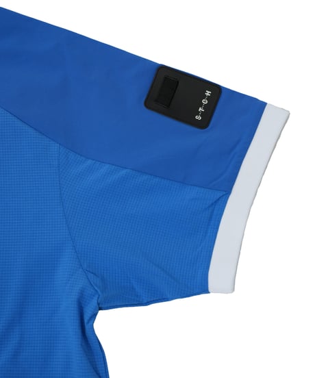 【ANTIQUAGOLF×STCH】UNISEX（ユニセックス）ribbed coler tops-blue