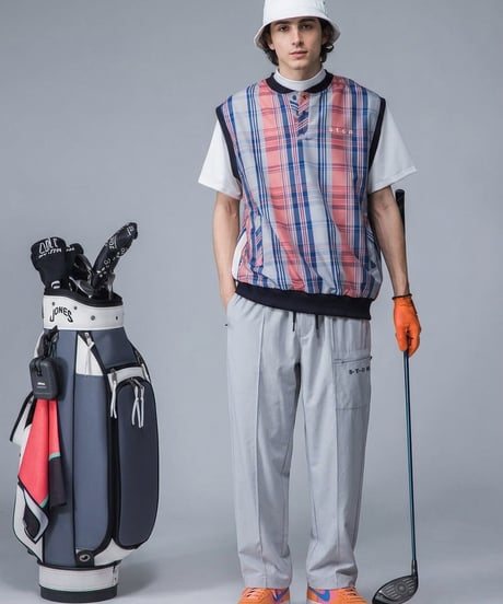 【ANTIQUA GOLF×STCH】Zip Design Logo Pants-light gray